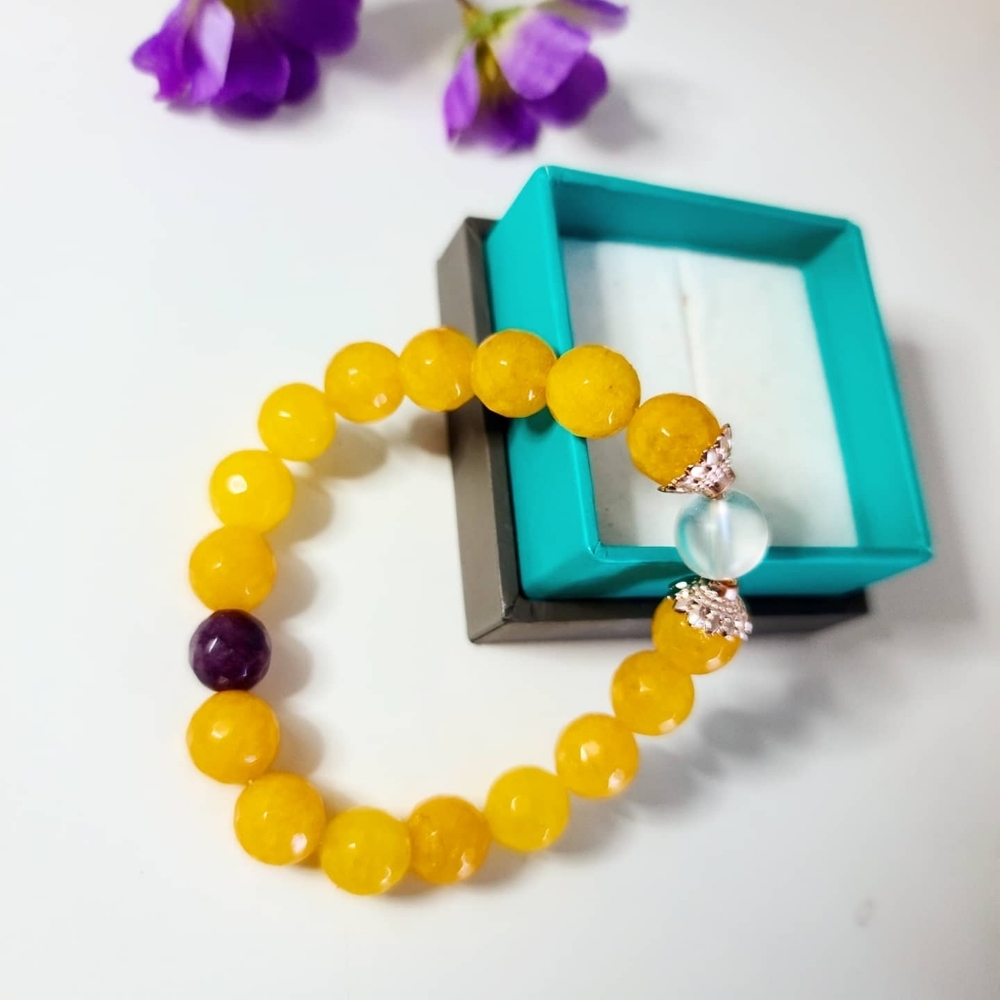 Orange Rainbow Agate bracelet 😍